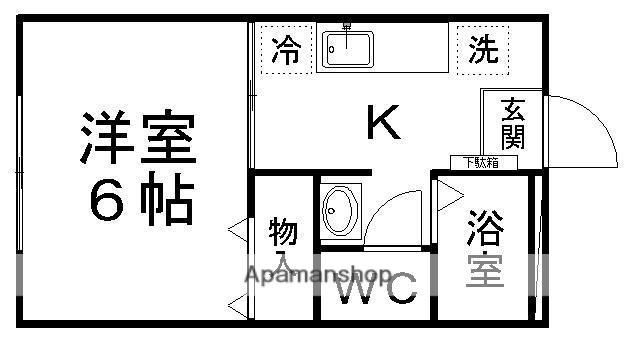 サンガーデン川前(1K/1階)の間取り写真