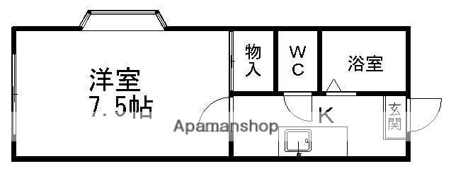 ホワイトキャッスル23番館(1K/2階)の間取り写真