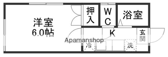 メゾンド北山(1K/2階)の間取り写真