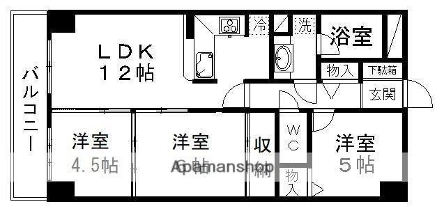 春日町シティハウス(3LDK/9階)の間取り写真