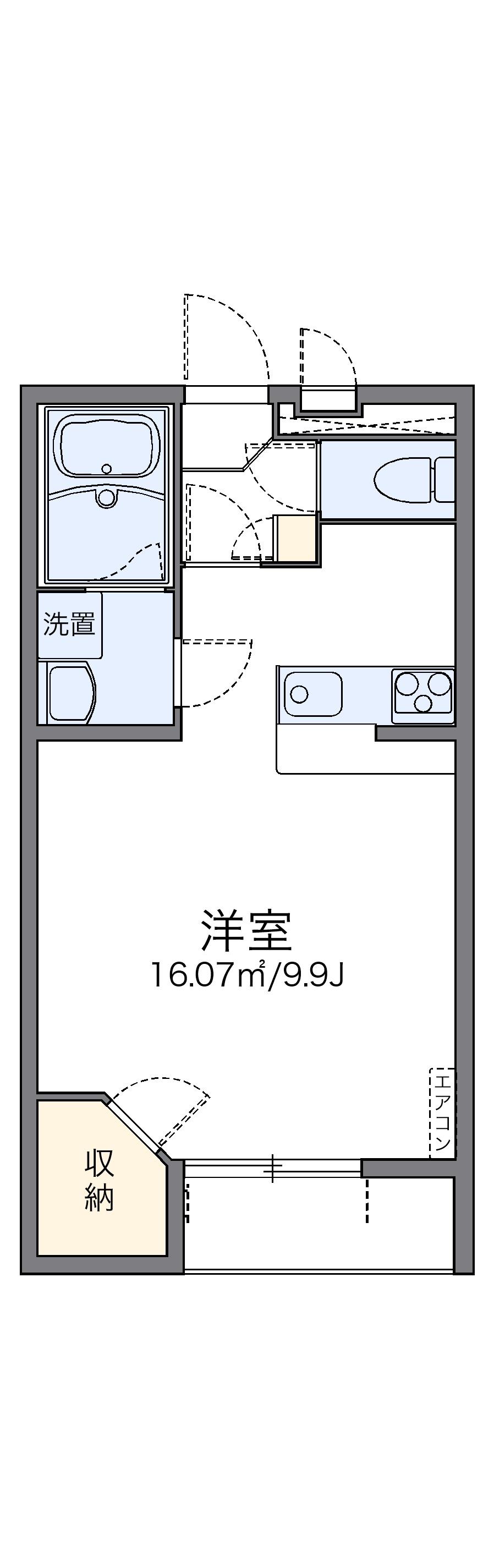 レオネクスト愛子観音(1K/1階)の間取り写真