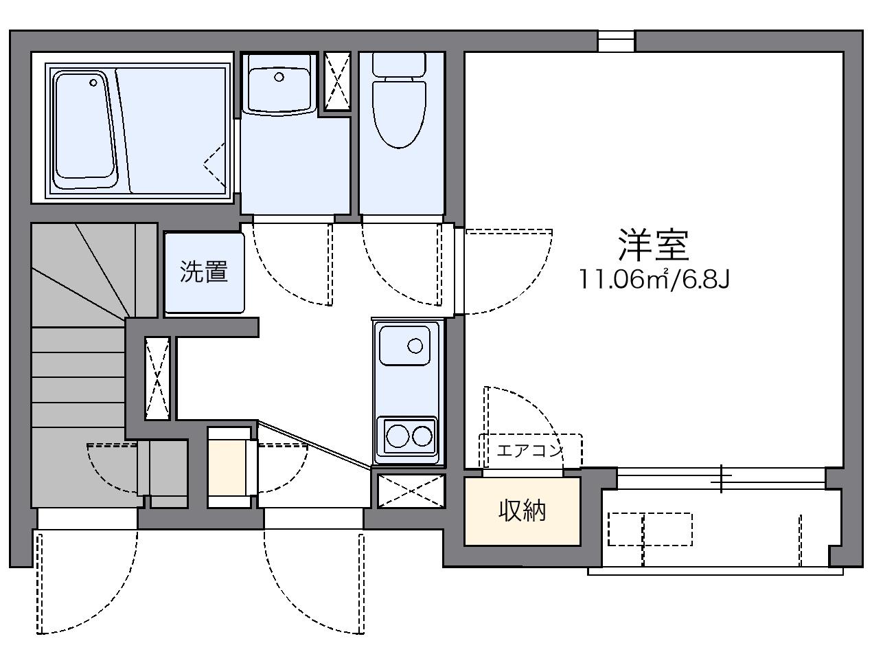レオネクストK&K(1K/1階)の間取り写真