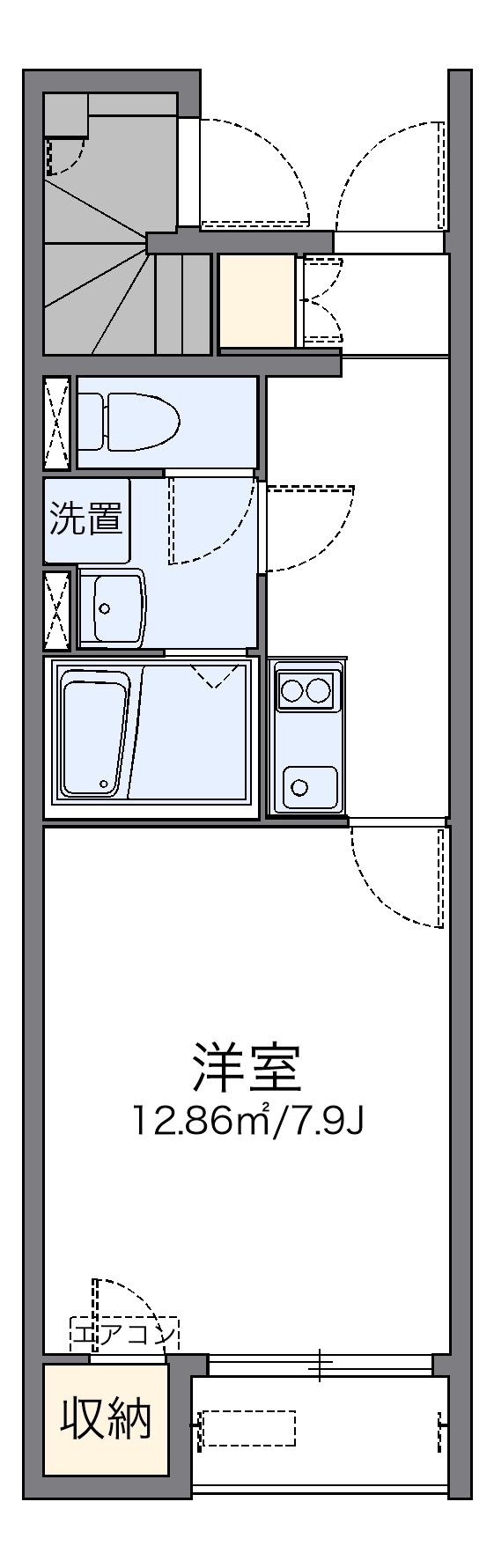 レオネクストブラン(1K/1階)の間取り写真