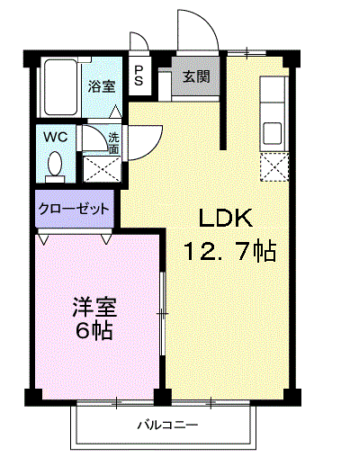 シティハイツ千葉(1LDK/2階)の間取り写真