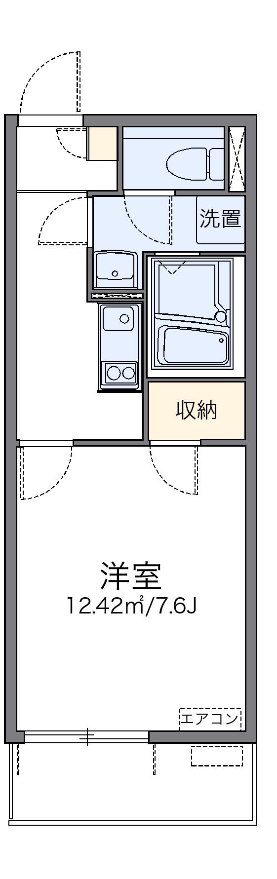 レオネクストシャトレー出花(1K/2階)の間取り写真