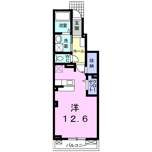 ヒルサイド・NJ(ワンルーム/1階)の間取り写真