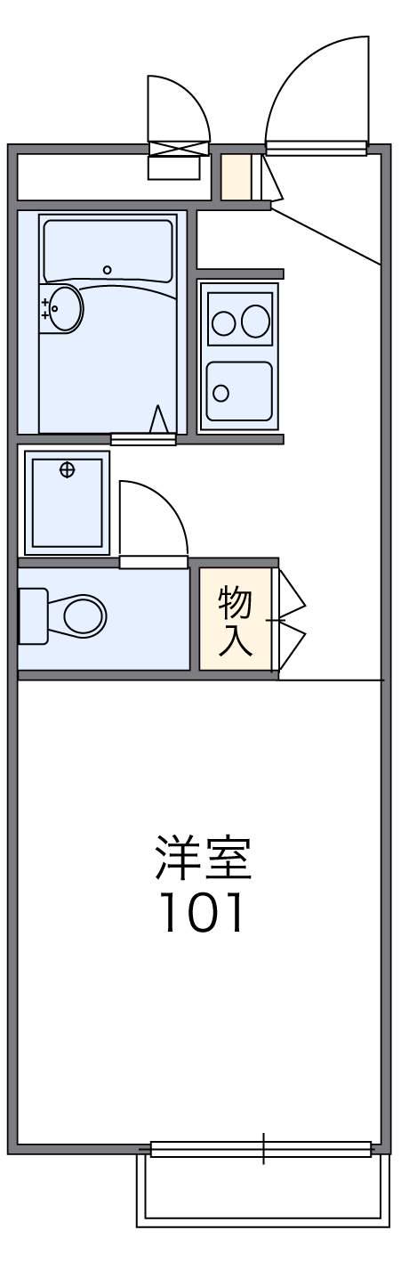レオパレスいき(1K/2階)の間取り写真