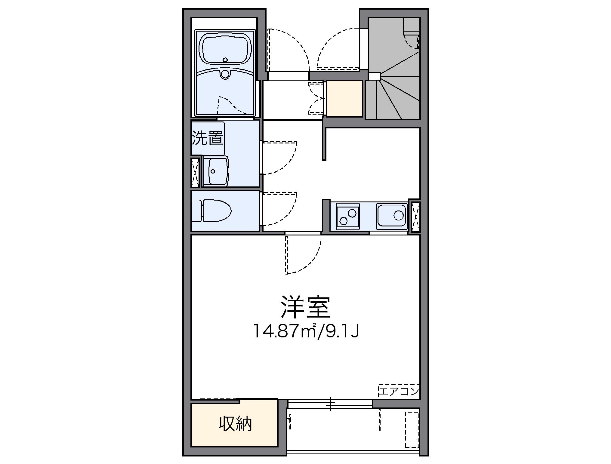 レオネクスト路家(1K/1階)の間取り写真