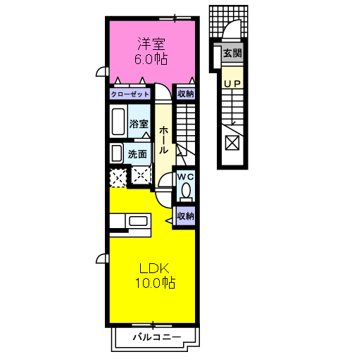 BELQUARTETTOⅢ(1LDK/2階)の間取り写真