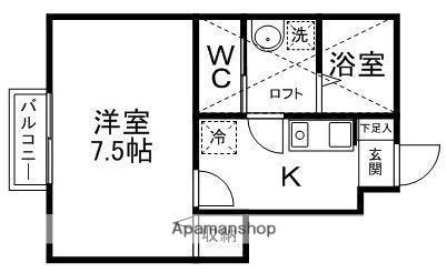 HOWS川内A棟(1K/1階)の間取り写真