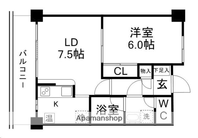プラッツ木町(1LDK/3階)の間取り写真