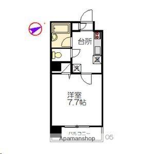 カーサ・デ・セントロ(1K/3階)の間取り写真