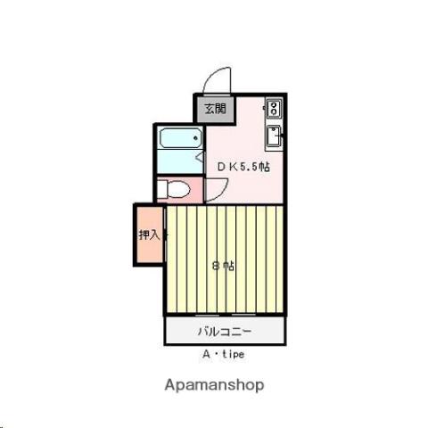 ノーヴァハイツ(1DK/4階)の間取り写真