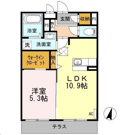 ボヌール・コート立町(1LDK/2階)の間取り写真