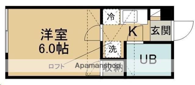 ロフティフェスタ(1K/1階)の間取り写真