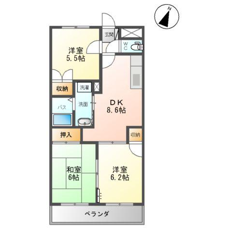 クリアスカイ(3DK/3階)の間取り写真