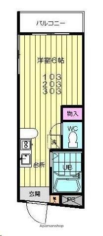 ヴィラージュ台原(ワンルーム/1階)の間取り写真