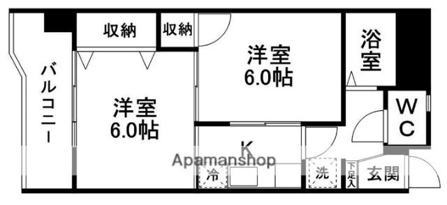 COKULAS北仙台(2K/3階)の間取り写真