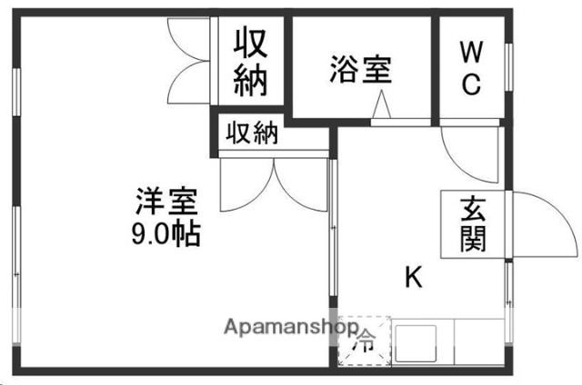 KIMACHI1437MHビル(1K/1階)の間取り写真
