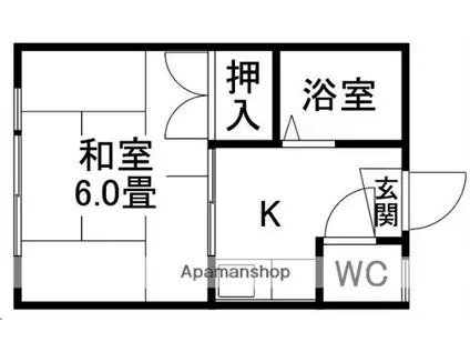 KIMACHI1437MHビル(1K/4階)の間取り写真
