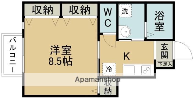 サンライズ川内三十人町(1K/1階)の間取り写真