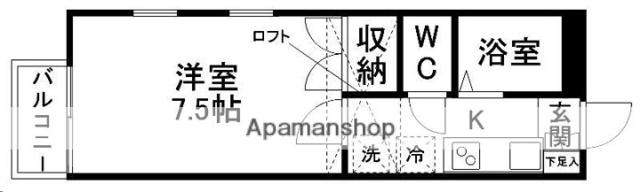 アーバナイト子平町(1K/1階)の間取り写真