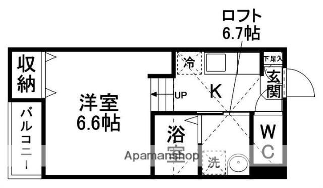 プリメロ(1K/1階)の間取り写真
