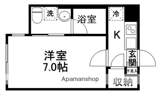 スタジオフラット八幡(1K/2階)の間取り写真