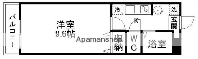 アズーリ八幡(1K/1階)の間取り写真