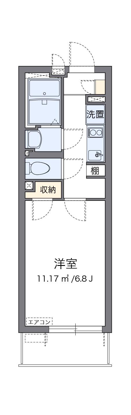 クレイノやまぼうし(1K/3階)の間取り写真