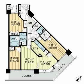 ライオンズタワー仙台広瀬(3LDK/24階)の間取り写真
