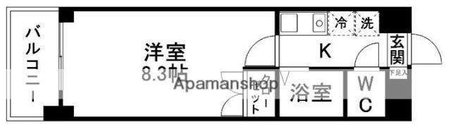 コーポ早坂(1K/3階)の間取り写真