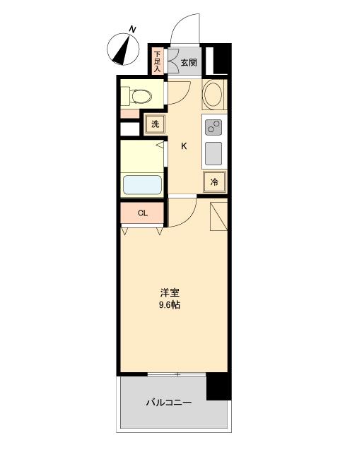 レジディア榴岡公園(1K/7階)の間取り写真