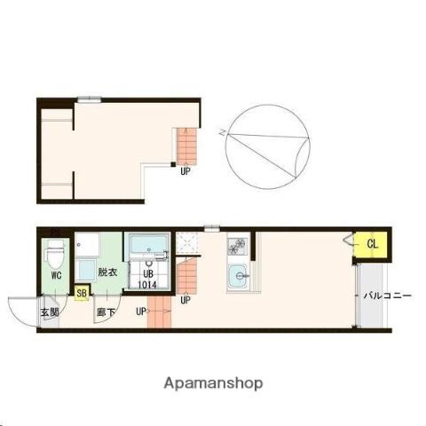 SAKURA COURT(ワンルーム/1階)の間取り写真