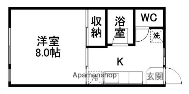秋山コーポ(1K/2階)の間取り写真