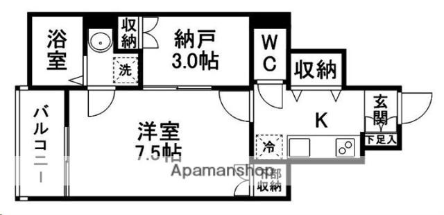 リバーフロント・NOAH(1K/1階)の間取り写真