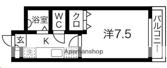 レジデンス芙美(1K/4階)の間取り写真