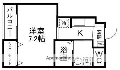 ウィパルクⅡ(1K/1階)の間取り写真