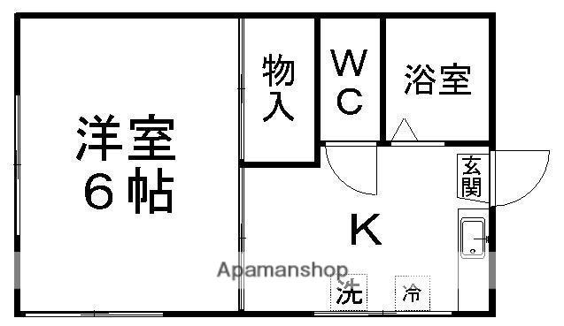 暁荘(1K/1階)の間取り写真