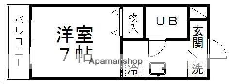 ピースフル錦町(1K/1階)の間取り写真