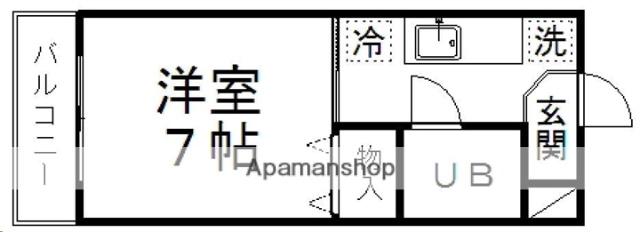 ピースフル錦町(1K/2階)の間取り写真