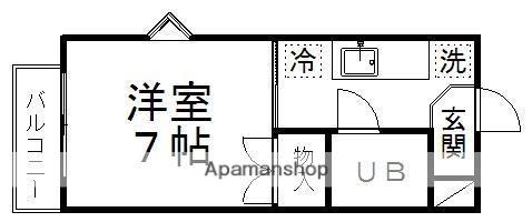ピースフル錦町(1K/2階)の間取り写真