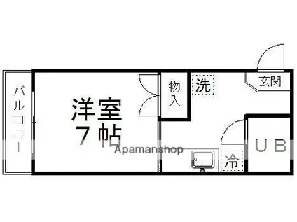 ピースフル錦町(1K/3階)の間取り写真