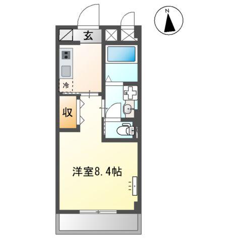 メゾン ルミエール(1K/2階)の間取り写真