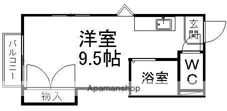 サンダーコート(ワンルーム/2階)の間取り写真
