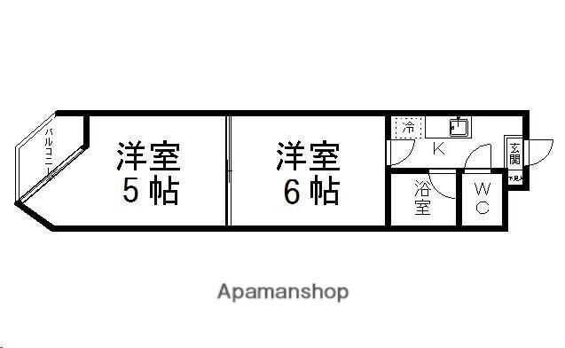 バリュー大和町(2K/4階)の間取り写真
