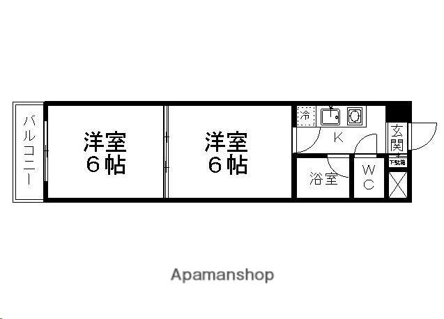 バリュー大和町(2K/8階)の間取り写真