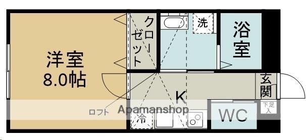 CITY東北大前(1K/2階)の間取り写真