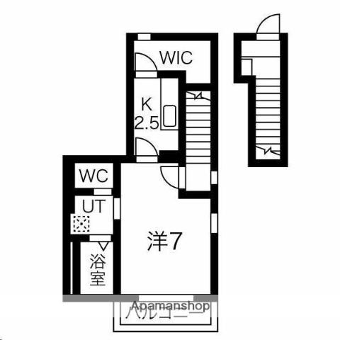 セレナヴィラ落合(1K/2階)の間取り写真