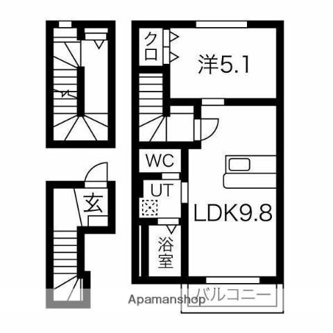 セレナヴィラ落合(1LDK/3階)の間取り写真